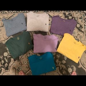 Green, Yellow and Lavender Ralph Lauren XL Crew Neck T-Shirts